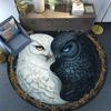 Yin Yang Owl Round Area Rug,Carpet Rug for Living Room Bedroom Sofa Playroom Decor,Non-slip Floor Mat