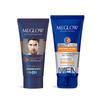 Meglow Combo Schiarente per Uomo | Detergente Viso Effetto Glow Istantaneo (70g) + Crema Viso (50g) | Confezione Combinata Schiarente per la Pelle da Uomo | SPF 15 | Senza Parabeni | Vit