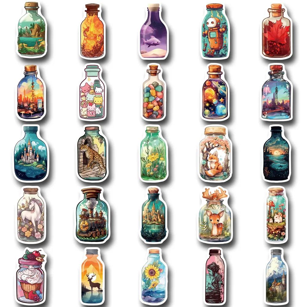 10/30/50PCS INS Style Bottle World Cartoon Stickers Aesthetic Luggage Skateboard DIY Graffiti Girl Gradient Cute Sticker Kid Toy