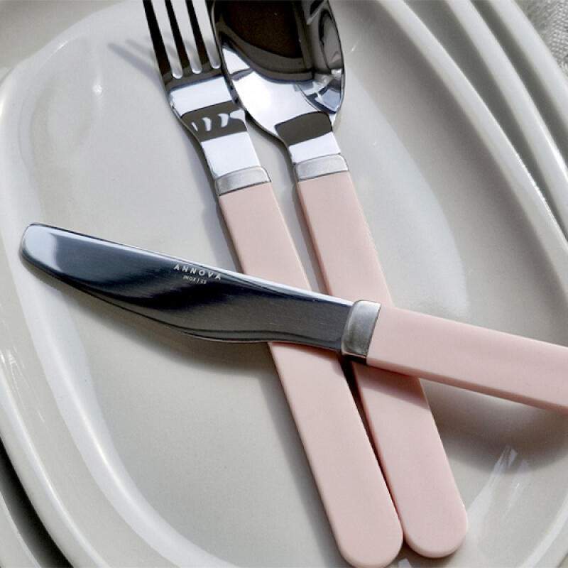 Oreo Block Pink Dinner Spoon, Fork, and Knife Set of 3 Pink Dinner Set of 3 (Spoon/Fork/Knife)