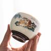 130ml Ceramic Tea Cup Tiger Pattern White Porcelain Kung Fu Tea Set