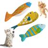 Ocean Fish Cat Toy Fabric Colorful Saury Cat Chew Toy Soft Stuffed Fish Kitten Kicker Teething Toy for Indoor Cats Boredom Relief