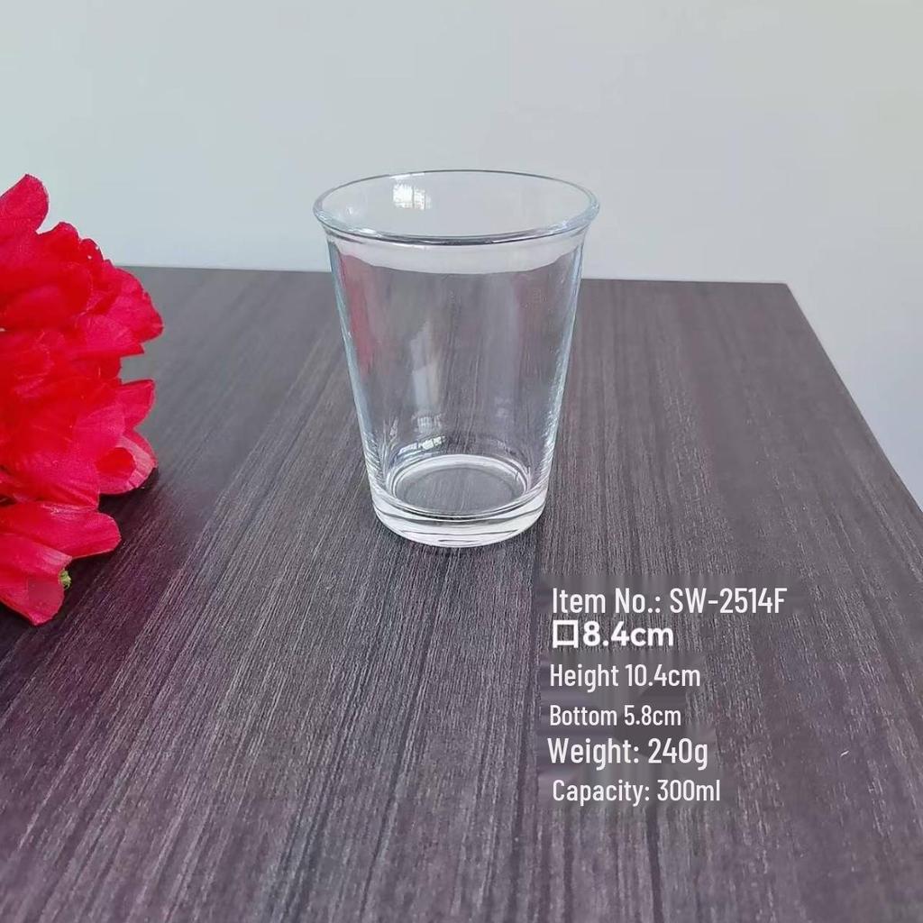 Durable High-Temperature Resistant Glass Cup for Coffee, Beverages, Milkshakes, and Breakfast, Explosion-Proof and Anti-Spill Design.