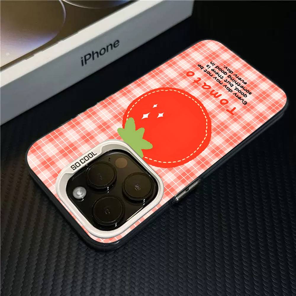 Tomatoes Expression Phone Case For IPhone 17 16 15 14 13 12 11 Pro MAX Plus Color Matte Back Cover