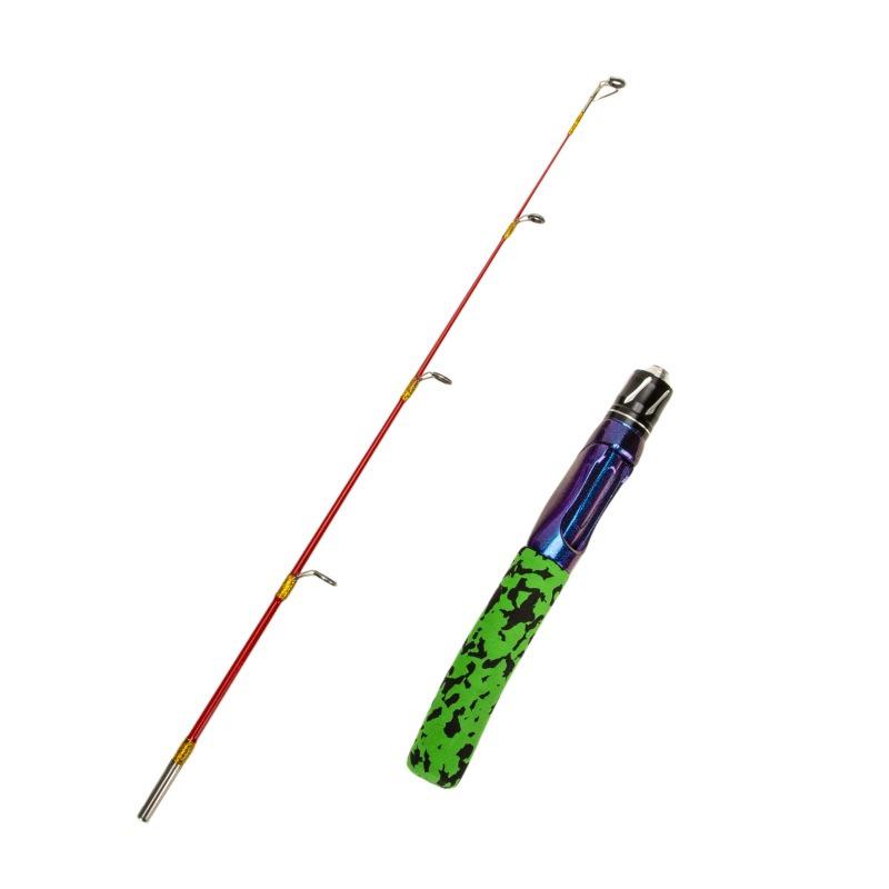 2-Section Dual-Flex Winter Fishing Rod - Solid Carbon, Soft/Hard Flexibility, Perfect for Ice and Shrimp Fishing