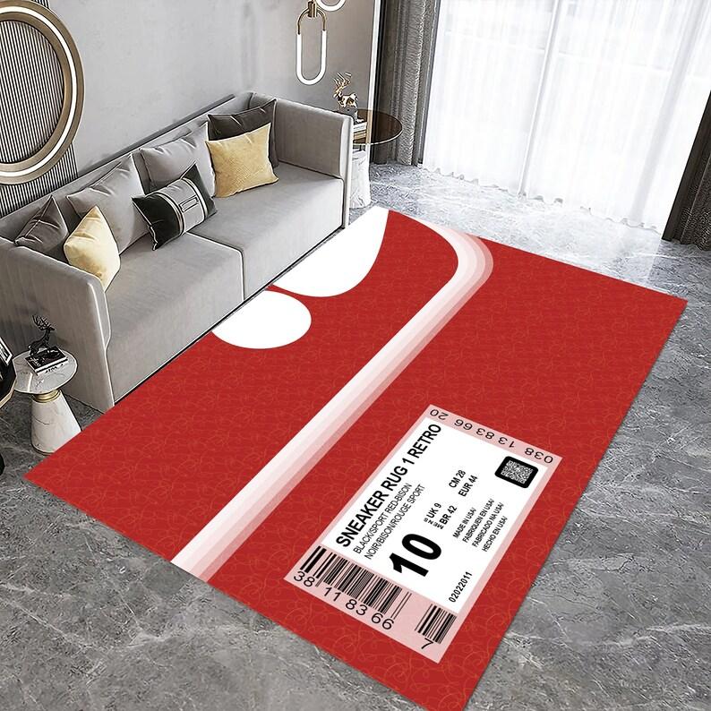 

Sneaker Culture Carpet Mat Rug Urban Streetwear Typography Home Decoration with Black Red Tone for Living Room Rugs for Bedroom 40x60cm