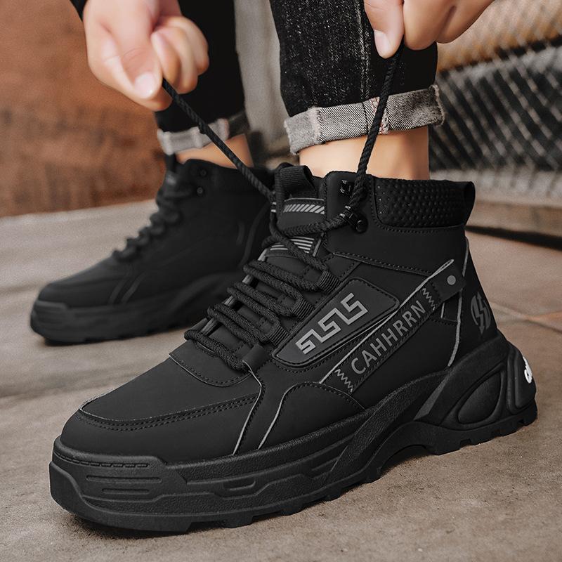 Martin boots British style men's thick-soled wear-resistant trend tooling shoes autumn and winter new men's high-top outdoor short boots