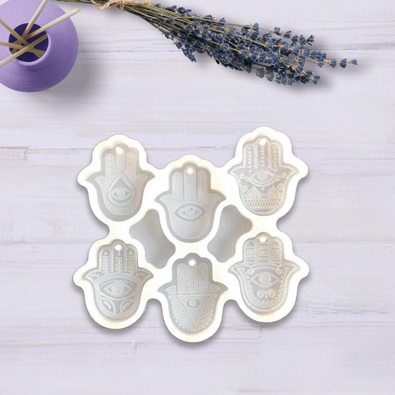 Palm-shaped Keychain Silicone Mold with Hole Keyring Pendant Handmade Mold for Valentine's Day Gift Making