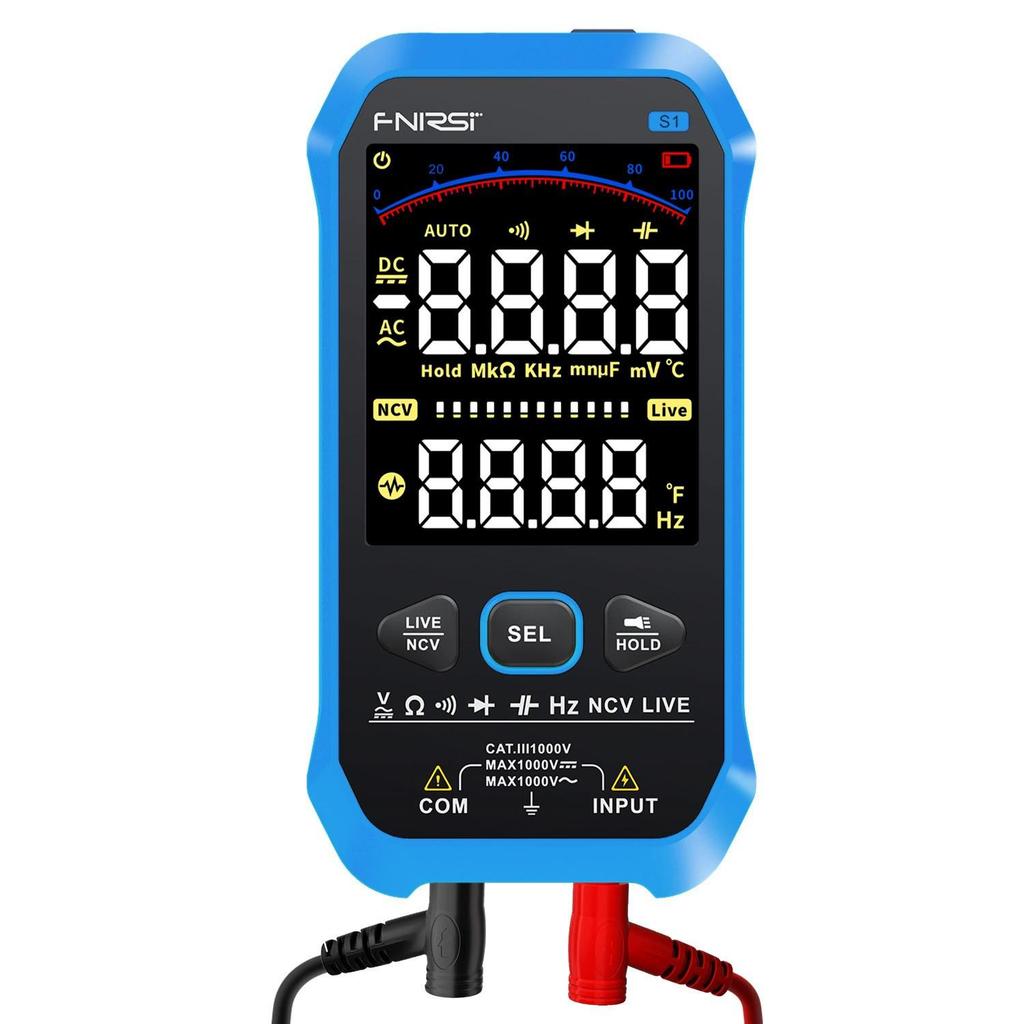 FNIRSI S1 Precision Digital Multimeter: Ultra-thin, Auto-ranging, Anti-burn Display for Electricians