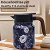 Floral Pattern Teapot Floral Steel Tea Kettle 1000ml Drip-Proof Tea Pot Kitchen Tea Kettle Tea Infuser Kettle Family