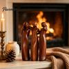 Handcrafted Wooden Statues Sisterhood Figurine, Friendship Sculpture for Living Room Home Decor Accents Bedroom Tabletop Ornament, Warm Gift