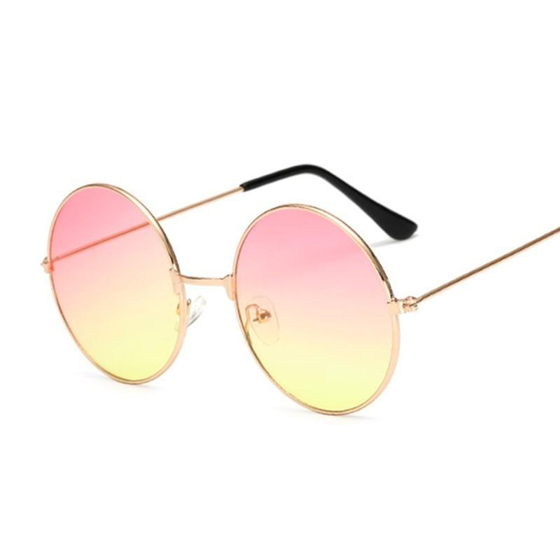 New Fashion Candy Vintage Round Mirror Sunglasses Woman Luxury Brand Original Design Black Sun Glasses Female Oculos