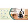 TopStrong 6-in-1 Food Processor 800W 2L Silver Multifunctional Chopper Slicer Shredder Kneader Dough Blender 3 Speeds Pulse EU