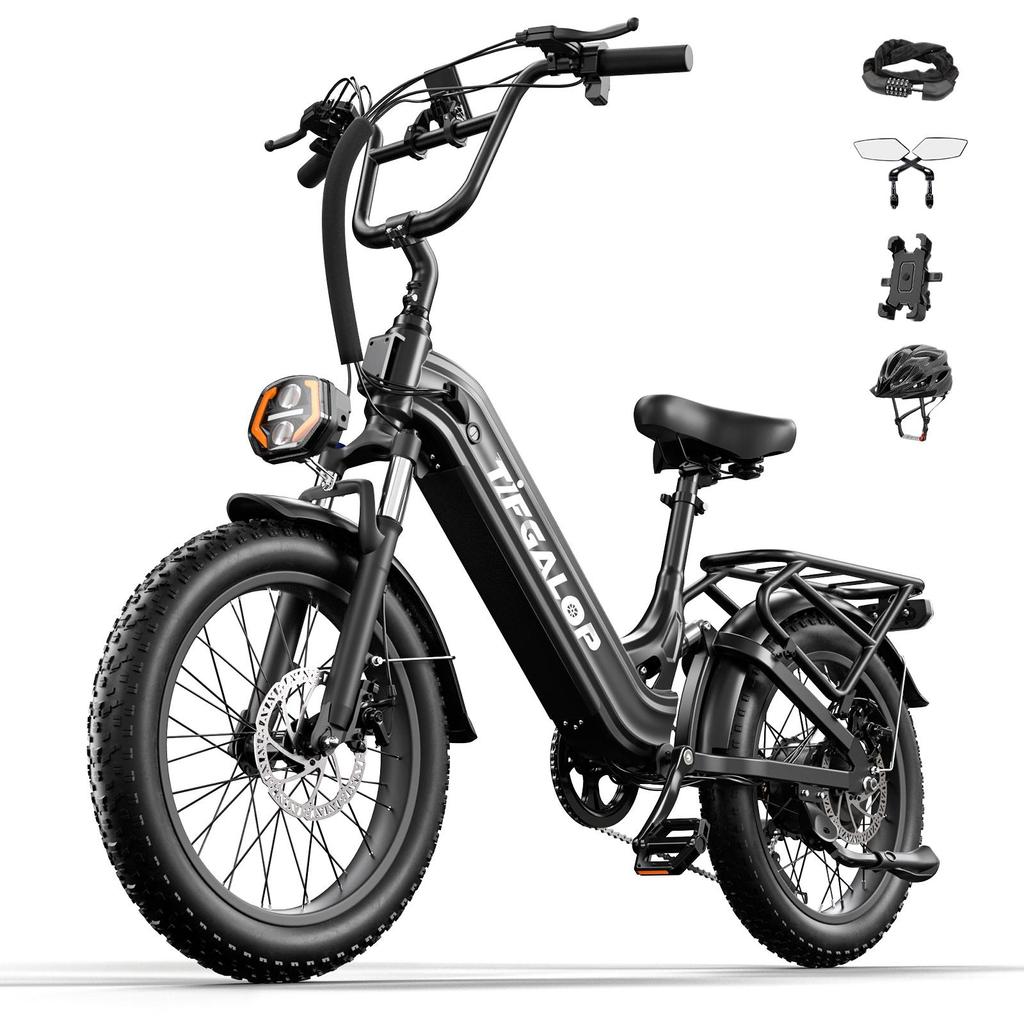 TIFGALDP XC20 Elektrický bicykel pre dospelých 500W Motor E-bicykel 48V20AH 20-palcové pneumatiky Mestský dochádzací elektrický bicykel dojazd 45-90km
