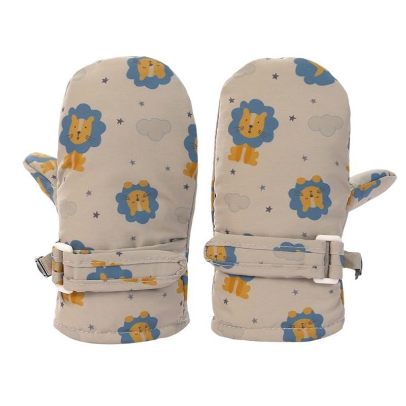 

Kids Snow Mittens Fleece Insulated Water Proofing Gloves Winter Sports Riding Windproof Gloves for Outdoor Activity хаки