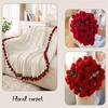 Handgestricktes Rosenstrauß-Kuscheldecke für Mädchen, Freunde, frisch Verheiratete - Perfektes praktisches Weihnachtsgeschenk