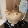 Large capacity straw woven bag women's new versatile seaside vacation beach bag woven tote bag