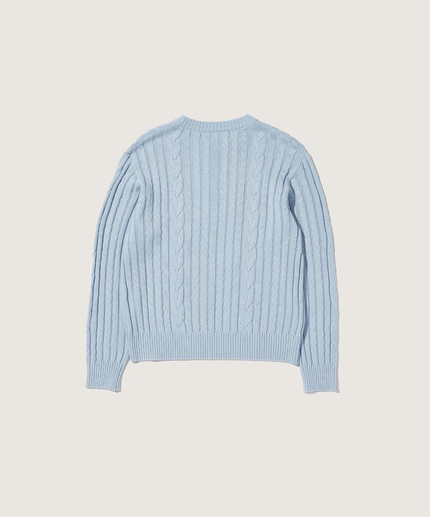 PLAC Cable Crop Knit Blue