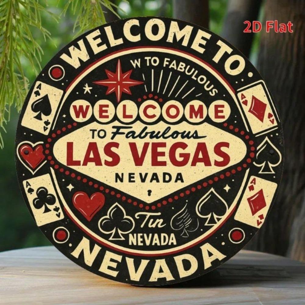 Las Vegas Neon Sign Vintage Metal Wall Art Home Decor Retro Cafe Bar Party