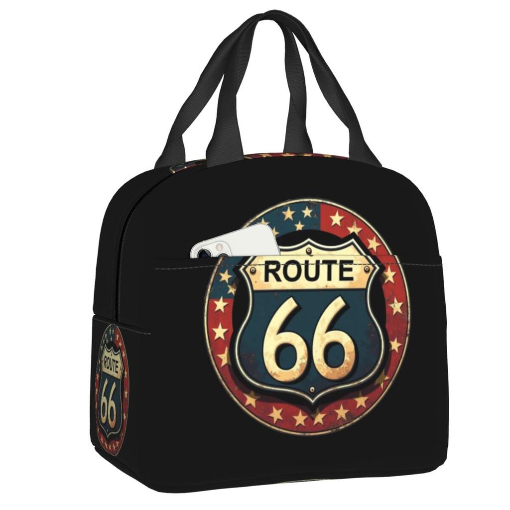 Benutzerdefinierte Route 66 Mother Road Sexy PinUp Brotdose Männer Frauen Kühlbox Warm Isolierte Brotdose für Erwachsene Büro