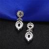 925 Sterling Silver Cubic Zirconia Dangle Earrings for Women Elegant Flower Ear Accessories Anniversary Jewelry