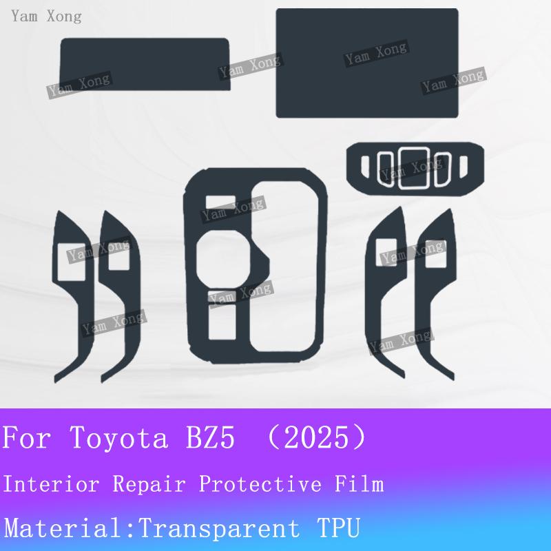 For Toyota BZ5 2025 Car Full set interior Film Navigation screen Protection Sticker Gear Panel TPU Transparent Anti-scratch Film