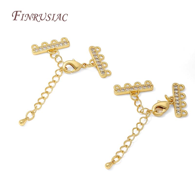 18K Gold Plated Brass Chains Extender For Jewellery,DIY 2-5 Rows Pearl Necklaces Making Accessories,Chain Connector For Jewelry
