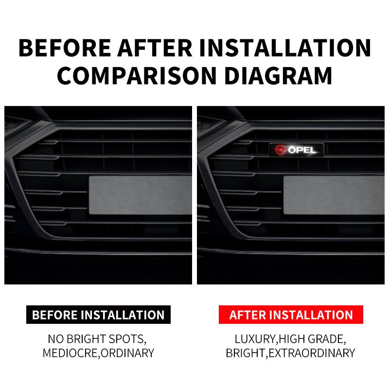 AAAYV1 Car Mid-net Lamp Badge Emblem Decoration Styling Auto Accessories For Opel Insignia Astra G J F K Vectra C H Corsa C B D Omega