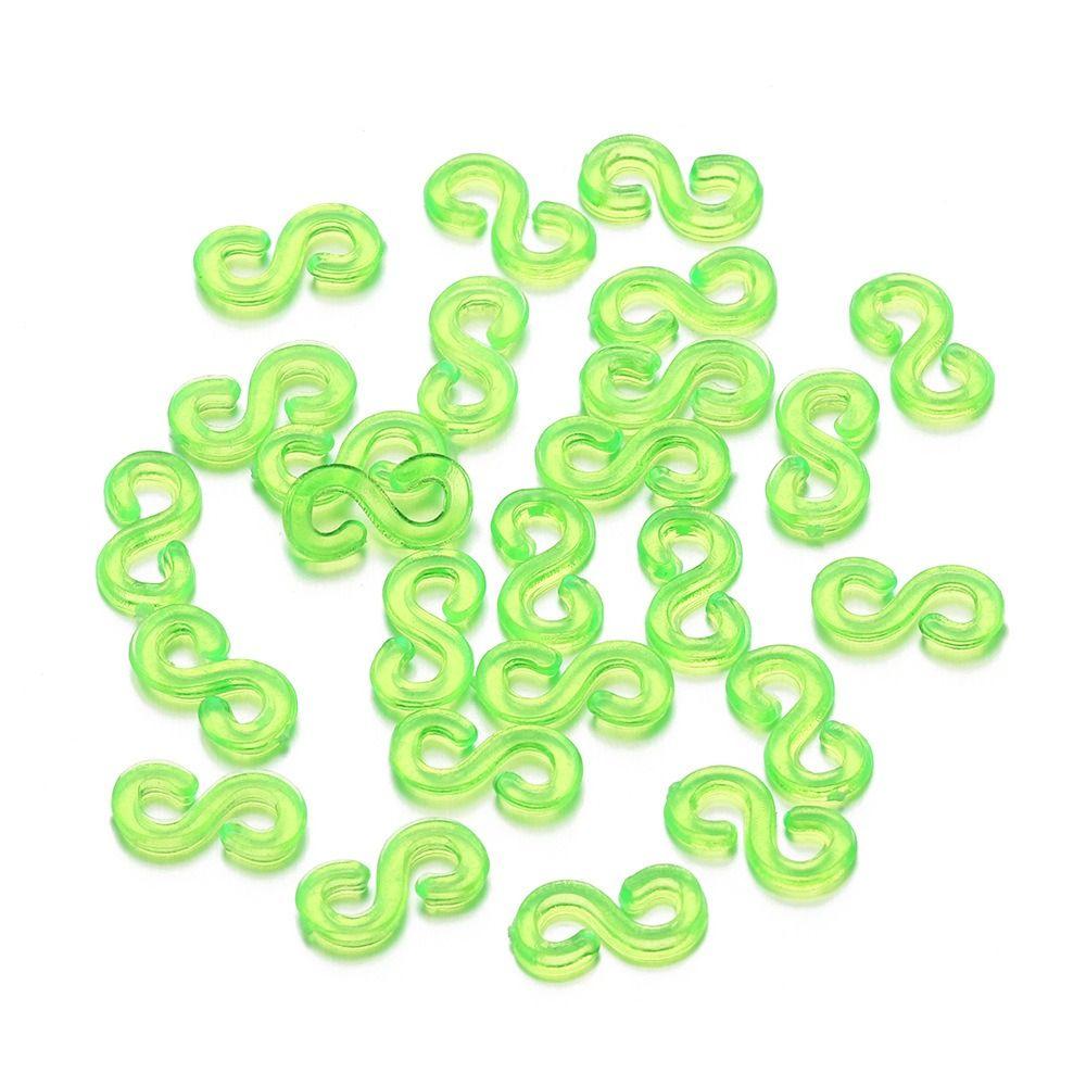 500pcs Acrylic Loom Bands Braid Hook Colorful Clasp Rubber Band Clips DIY Necklace Bracelet