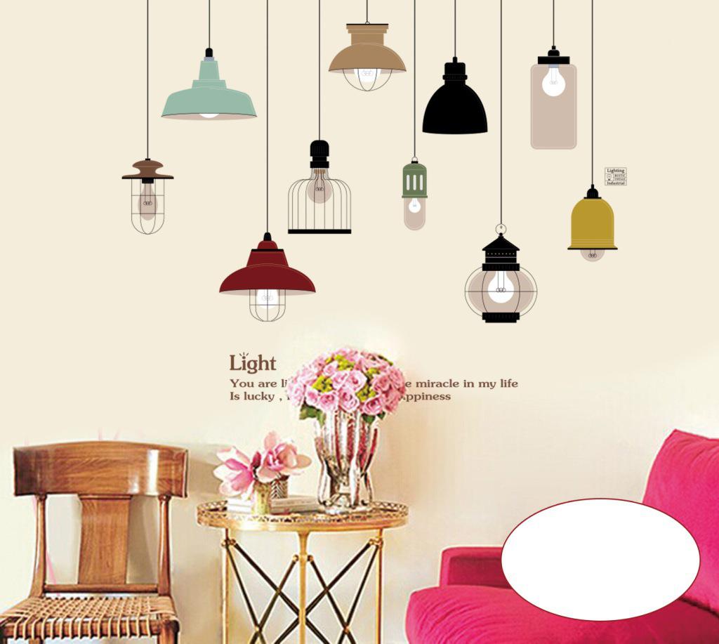 JM7306 Waterproof PVC Chandelier Wall Sticker for Bedroom, Living Room, Entrance, and TV Background Decoration.
