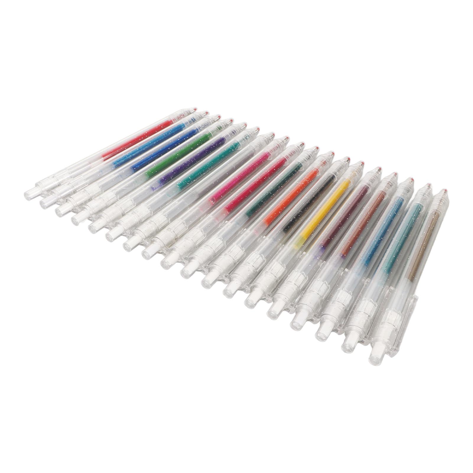 

Glitter Retractable Gel Pens Transparent Pen Holder 1.0 mm Ink Glitter Colored Pens Set with Pen Clip for Children