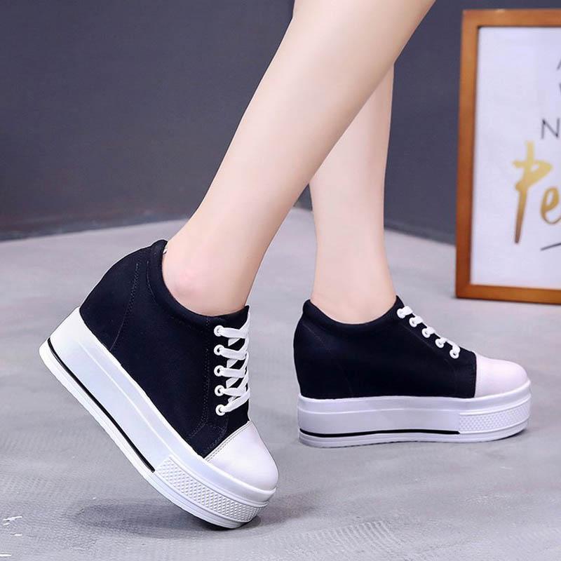Summer Thick Sole Fashion Zapatos de lona con cordones para mujer  Zapatillas de cuña de maridaje comprar a buen precio — entrega gratuita,  reseñas reales con fotos — Joom