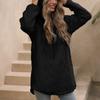 Women's Casual Solid Color Hooded Pullover Long Sleeve Furry Sweatshirt