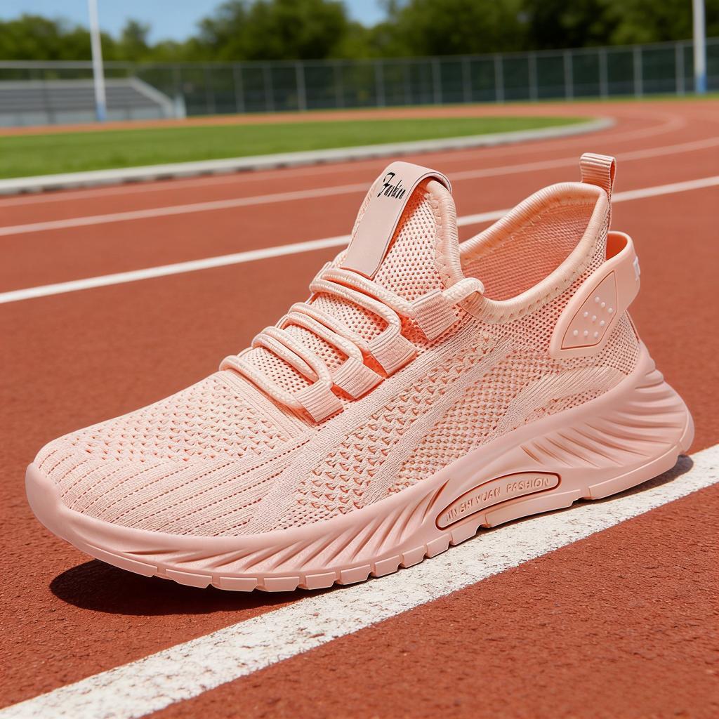 Women's Lightweight Breathable Knit Running Sneakers, Lightweight Non-Slip Athletic Shoes
