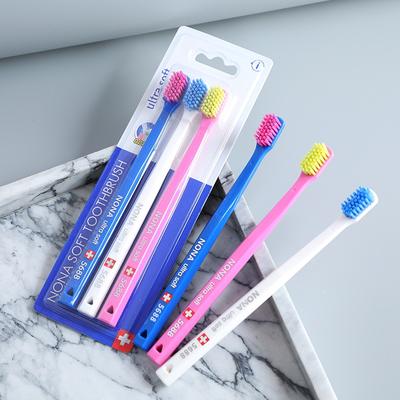 Nona Ultra-soft Microfiber Toothbrush, Swiss-style 5460 High Density Manual Toothbrush, Gentle Cleaning and Gum Care, Home Set