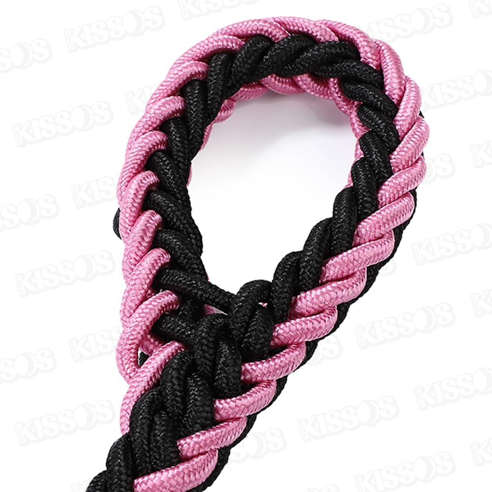Pet Dog Lead Collar Half Choke Extra Thick Small Medium Large Dogs Stylish Cute Colorful Walking (Large Size, Pink)