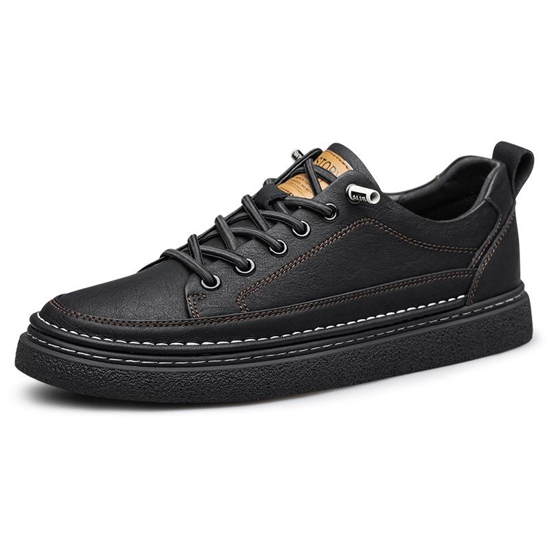 Men s Trendy White Cowhide Slip-On Casual Shoes for Spring & Autumn 43