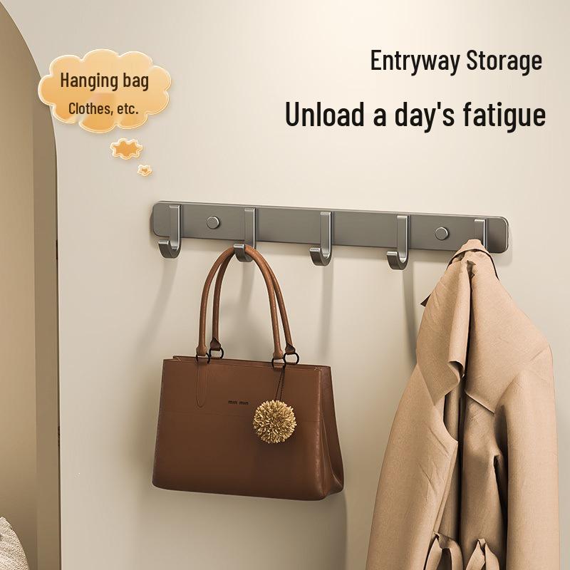 Adhesive Space-Saving Aluminum Towel & Clothes Hook for Bathroom/Kitchen