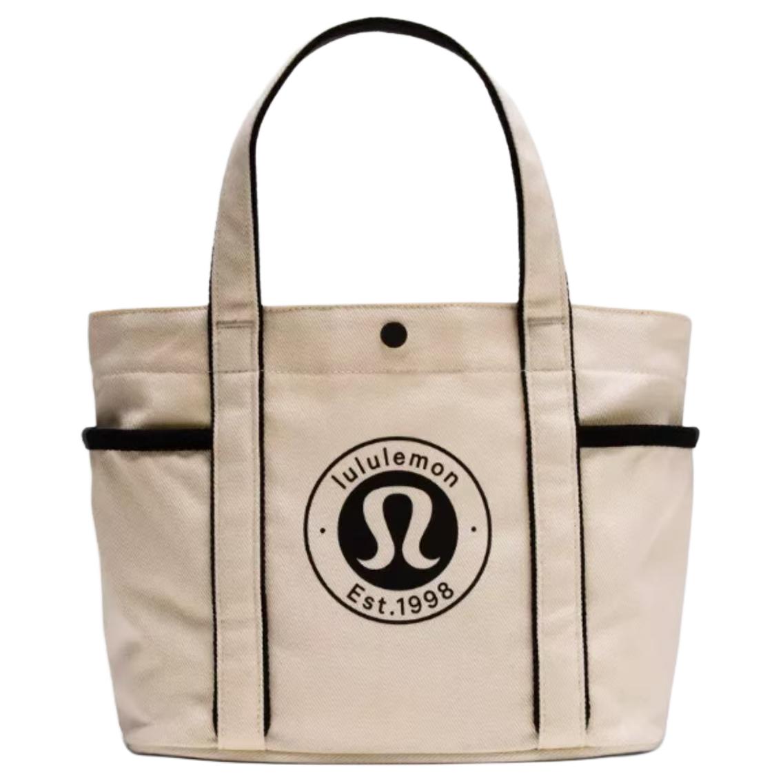 Lululemon Daily 65L Brand Logo Canvas Tote Bag Unisex tote bags Natural LU9BXWS-NATBLK NaturalMini 14690₽
