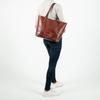 New European and American Handheld Tote Mother Retro Women's Bag with Multi Color Brahmin Crocodile Pattern