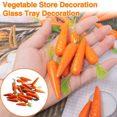 30 pezzi Mini carote artificiali Ornamento Finto modello di carota in schiuma Carote coniglietto decorative Decorazione vegetale per fai da te Artigianato Pasqua Festa Casa