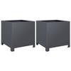 VidaXL Jardinières 2 pcs anthracite 40x40x40 cm acier, planteur, jardinière de patio, bac à fleurs, jardinière d'extérieur, 851204