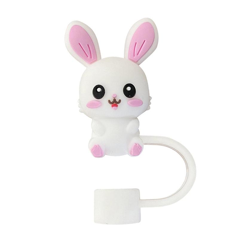 

1Pcs 10mm Silicone Straw Covers Cap Compatible With 30&40 Oz Tumbler,Cute Animal Straw Toppers,Reusable Dust-Proof Straw