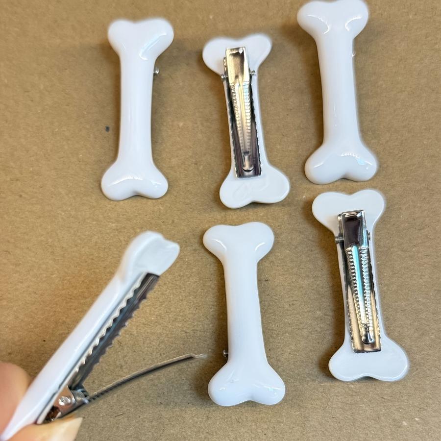 6pcs New Bone-Shaped Hair Clips, Quirky Harajuku Bone Hair Clips, Cute Sweet Girly Duckbill Clips, Creative Versatile Simple Side Clips, Bangs Clips