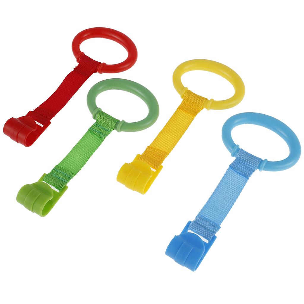 4/8Pcs Baby Crib Pull Ring Baby Walking Exercises Assistant Crib Pull Rings Balance Training Ring Hanging Pendant Household