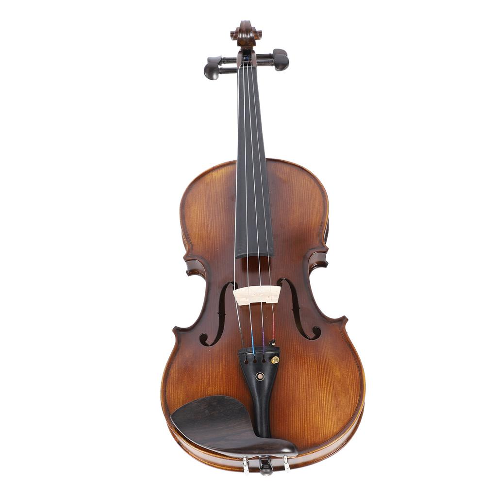 4 4 Size Violin Kit for Beginner and Adults Matte Wooden Violin Bow Strings Shoulder Rest Tuner Rosin and Box Set