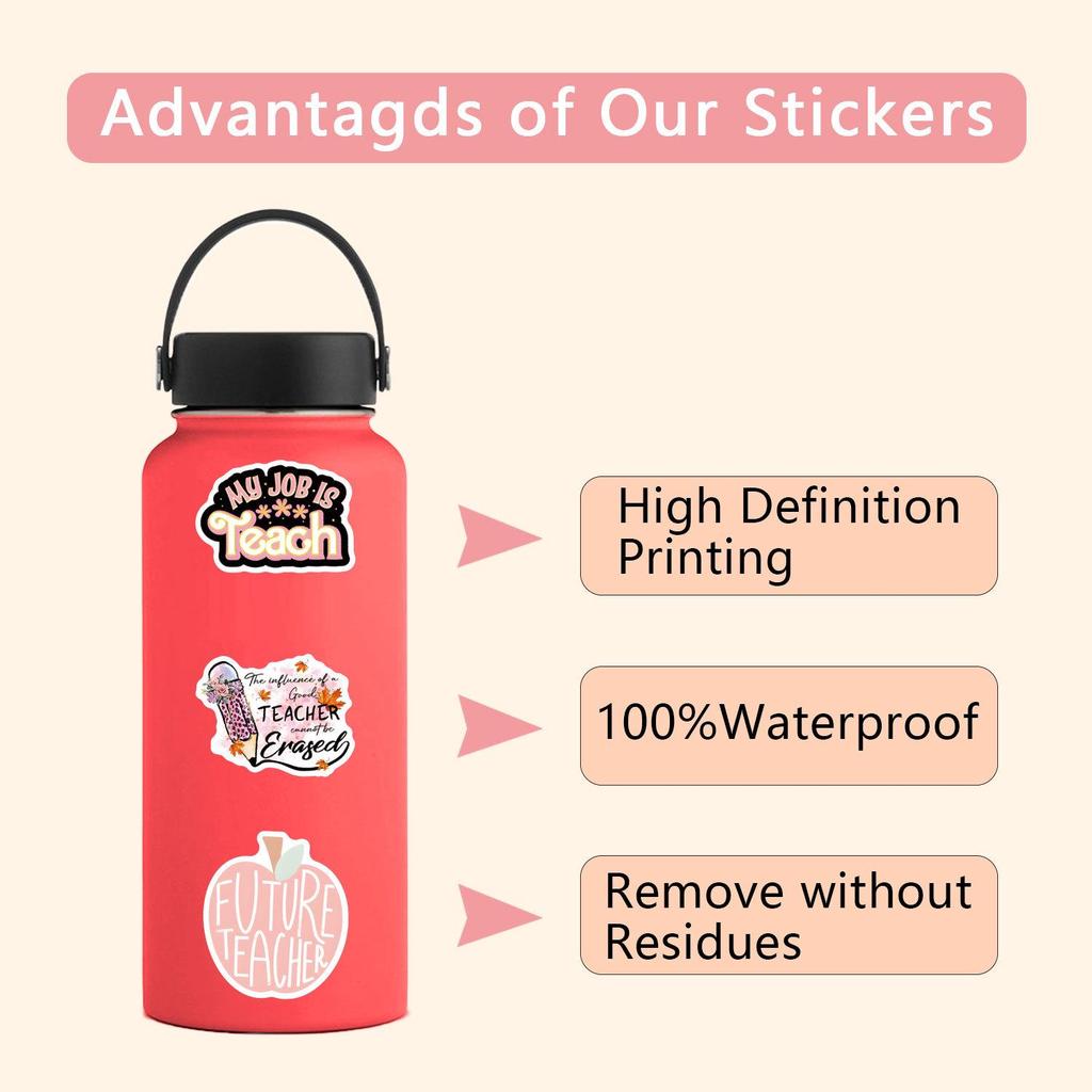 55 Pink Teacher Graffiti Stickers for Suitcases & Phones
