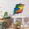 Self-adhesive 3D Wall Stickers Colorful Building Blocks Breaking Through Wall for Kids Room Playroom Home Decor