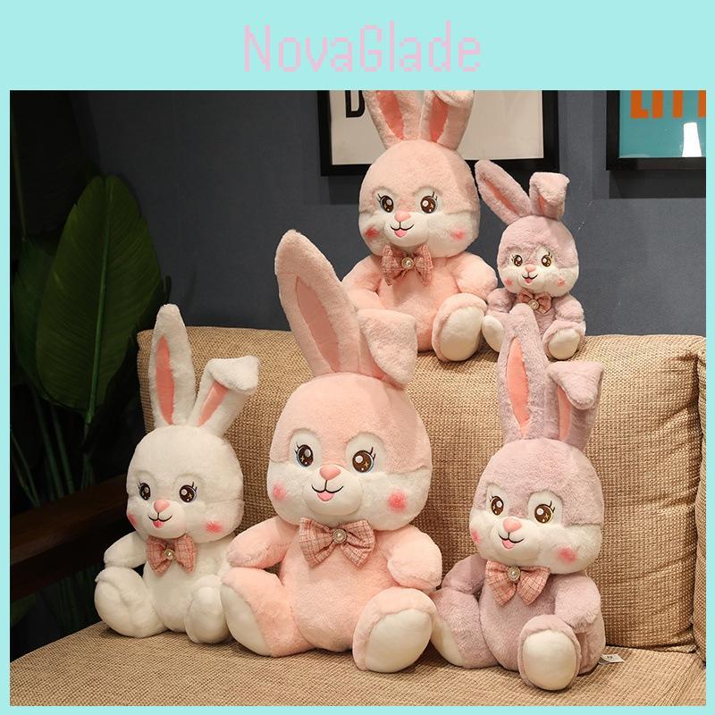 Little Rabbit Plush Doll Three-colored Bow Tie