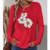 2025 Autumn & Winter Women's New Casual Crew Neck Long Sleeve Top 3D Flower Pattern